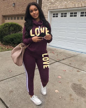 Load image into Gallery viewer, Plus Size 2019 New PINK Letter Print Two Piece Set Sportswear Tracksuit