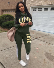 Load image into Gallery viewer, Plus Size 2019 New PINK Letter Print Two Piece Set Sportswear Tracksuit