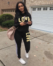 Load image into Gallery viewer, Plus Size 2019 New PINK Letter Print Two Piece Set Sportswear Tracksuit