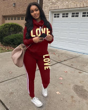 Load image into Gallery viewer, Plus Size 2019 New PINK Letter Print Two Piece Set Sportswear Tracksuit