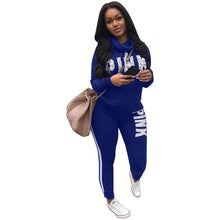 Load image into Gallery viewer, Plus Size 2019 New PINK Letter Print Two Piece Set Sportswear Tracksuit