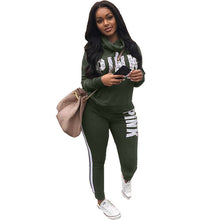 Load image into Gallery viewer, Plus Size 2019 New PINK Letter Print Two Piece Set Sportswear Tracksuit